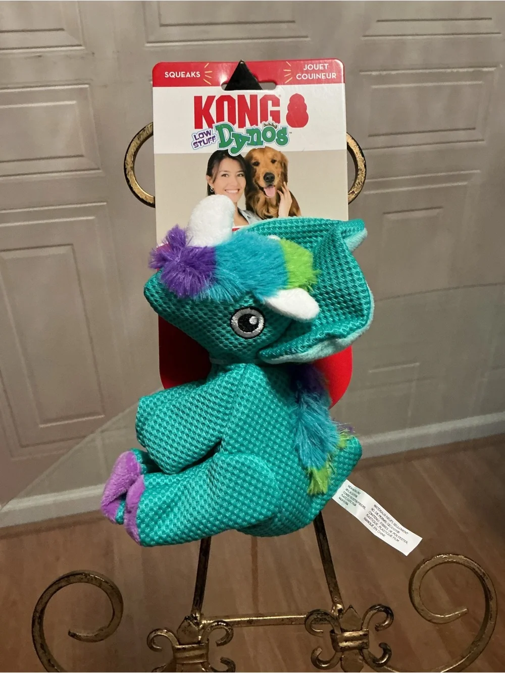 KONG Dog Dynos Plush Toy Various Assortment Sz Sm/med 7”